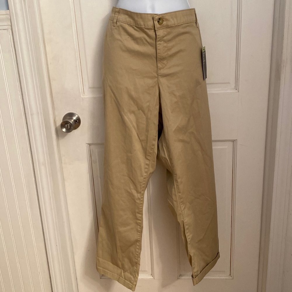 a.n.a Girlfriend Chino Gold Dust/Khaki Mid-Rise Slim Leg Women's Size 18 NWT